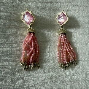 Kendra Scott Pink Mother of Pearl Misha Stud Tassel Earrings